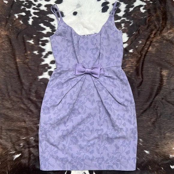yoana baraschi purple dress Yoana Baraschi Small Purple Dress 100% Silk Sheath Beaded Statement Collar